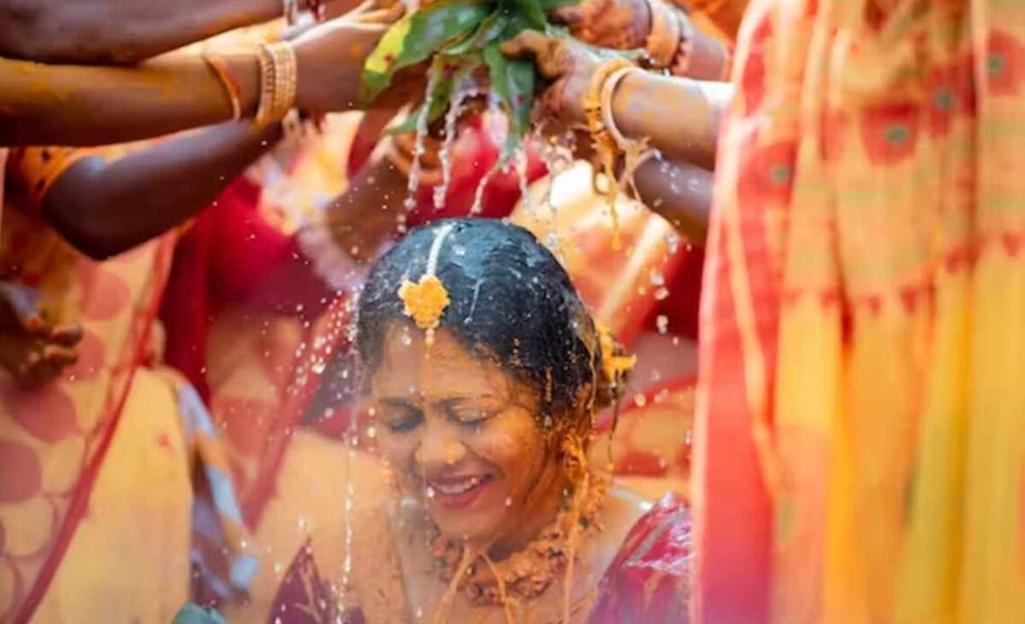 Haldi Look For Bride In Saree