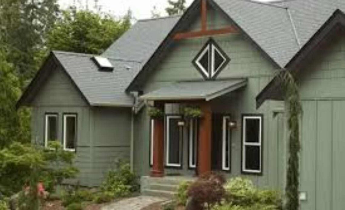 Sage Green House With Black Trim Ideas