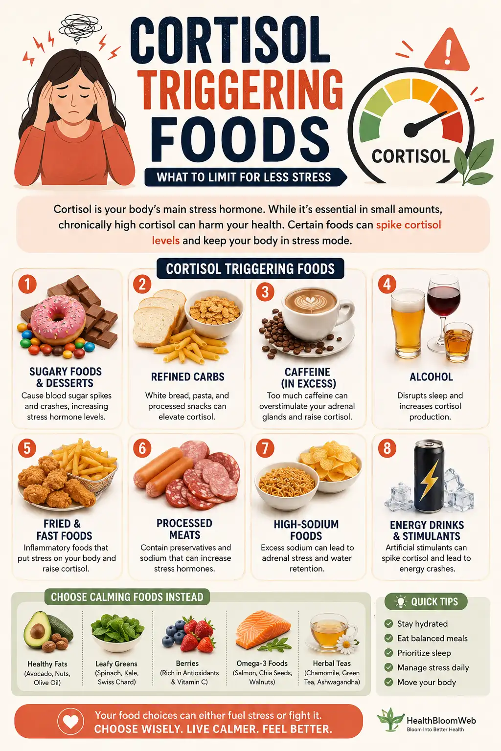 cortisol triggering foods