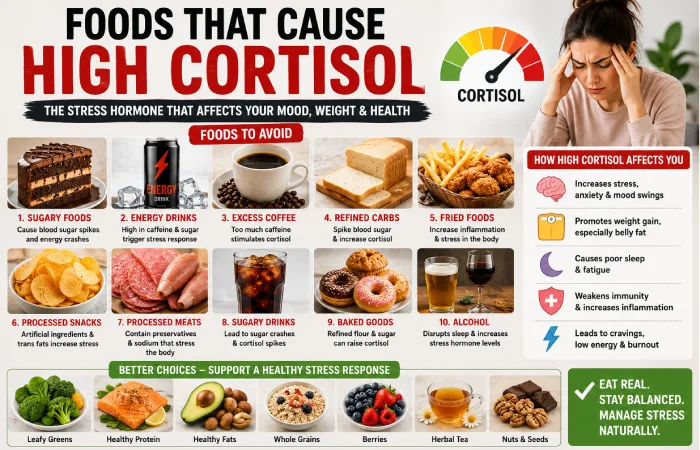 foods that cause high cortisol