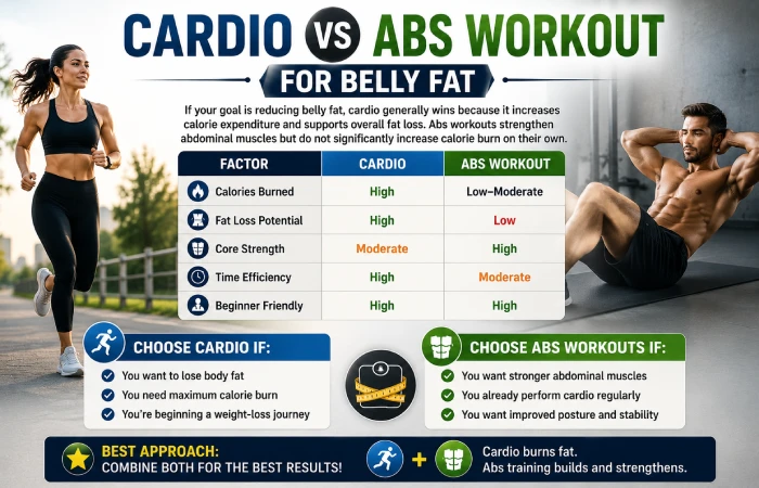 cardio vs abs workout for belly fat