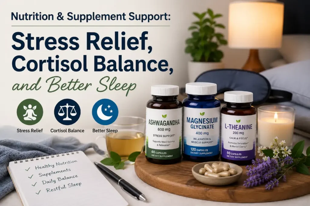 Nutrition & Supplement Support:  Stress Relief, Cortisol Balance, and Better Sleep
