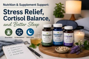 Nutrition & Supplement Support:  Stress Relief, Cortisol Balance, and Better Sleep