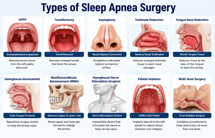 types of sleep apnea surgery