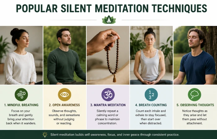 popular silent meditation techniques