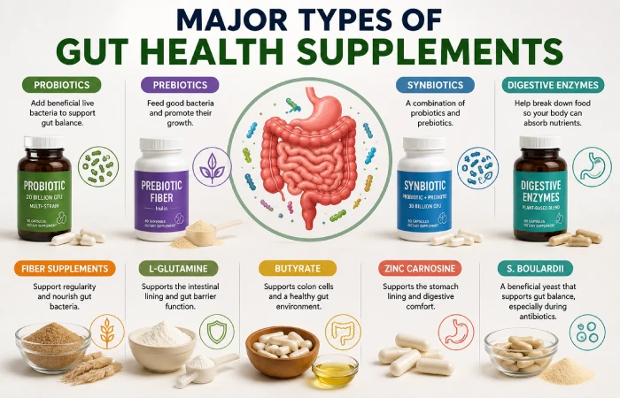 types of gut health supplements