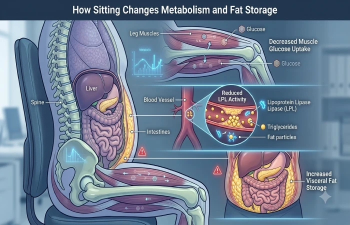 sitting changes metabolism and fat storage