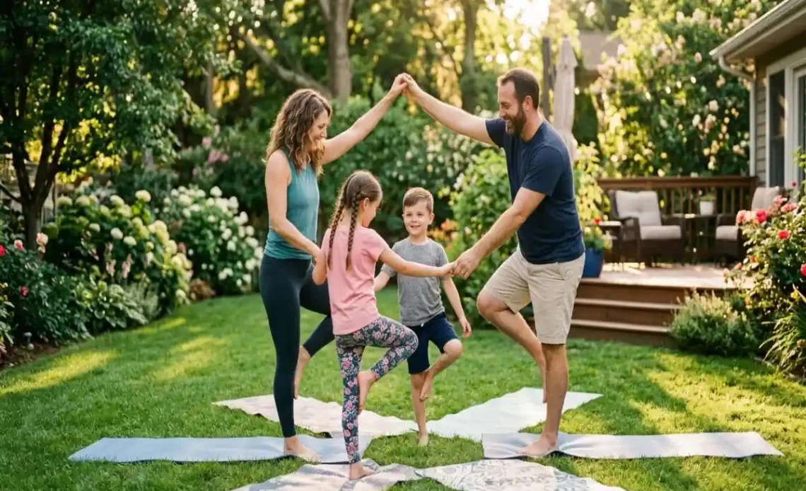 yoga poses for 3 kids and families
